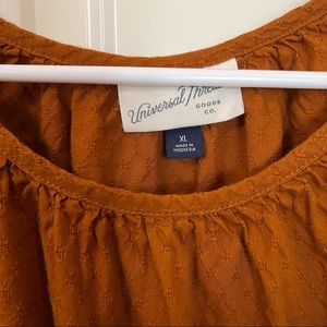 Universal Thread burnt orange peplum blouse size XL